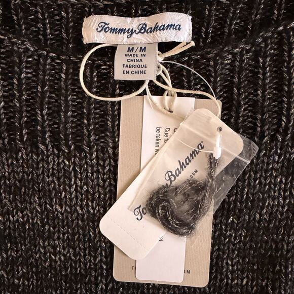 NWT Tommy Bahama Shimmer Balloon Sleeve Black Metallic Wool Blend Sweater - Picture 7 of 8